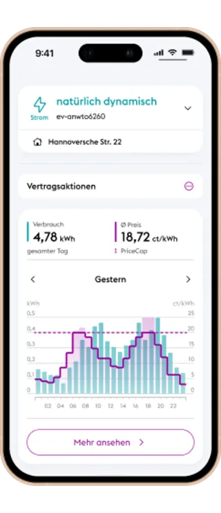 enercity App mit dynamischem Stromtarif